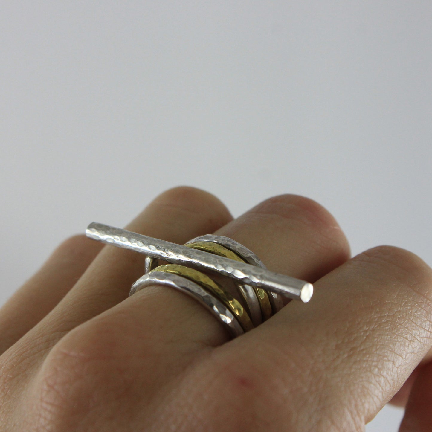 Bague LINE martelée